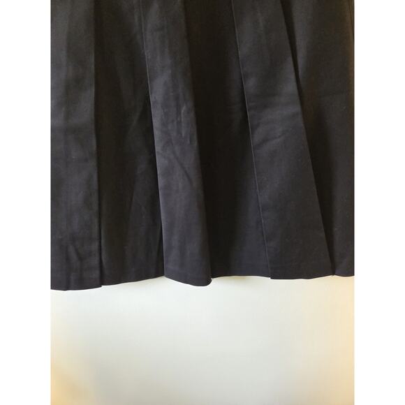 H&M Womens 6 Black Skirt Pleated Side Zip Grossgrain Belt Lined Dark Academia - Picture 6 of 9
